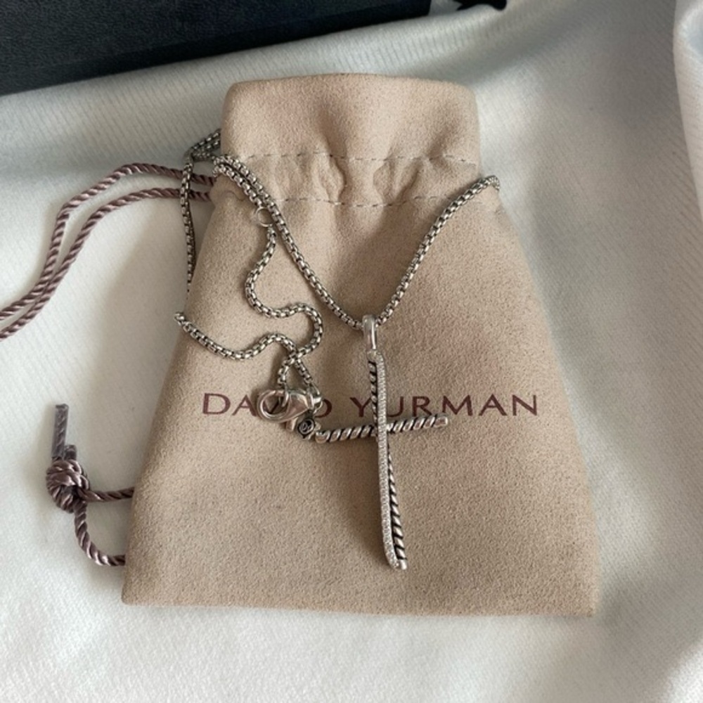 David Yurman Twisted Silver Pendant Necklace